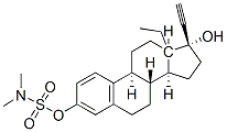 (17R)-3-(Dimethylsulfamoyloxy)-13-ethyl-18,19-dinorpregna-1,3,5(10)-trien-20-yn-17-ol 结构式