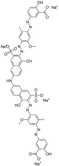 tetrasodium 5,5'-[iminobis[(1-hydroxy-3-sulphonato-6,2-naphthylene)azo(5-methoxy-2-methyl-4,1-phenylene)azo]]bis(salicylate) 结构式
