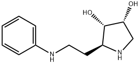 3,4-Pyrrolidinediol,2-[2-(phenylamino)ethyl]-,(2S,3S,4R)-(9CI) 结构式