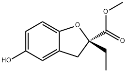 2-Benzofurancarboxylicacid,2-ethyl-2,3-dihydro-5-hydroxy-,methylester,(2S)-(9CI) 结构式