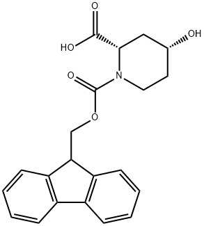 (2S,4R)-FMOC-4-羟基哌啶-2-羧酸 结构式