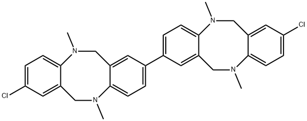 8,8'-DICHLORO-5,11,5',11'-TETRAMETHYL-5,6,11,12,5',6',11',12'-OCTAHYDRO-[2,2']BI[DIBENZO[B,F][1,5]DIAZOCINYL] 结构式