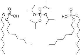 四异丙基二(二辛基亚磷酸酰氧基)钛酸酯 结构式