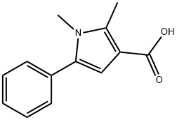 1,2-二甲基-5-苯基-3-吡咯羧酸 结构式