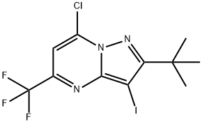 2-(TERT-BUTYL)-7-CHLORO-3-IODO-5-(TRIFLUOROMETHYL)PYRAZOLO[1,5-A]PYRIMIDINE 结构式