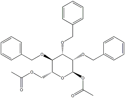 1,6-二-O-乙酰基-2,3,4-三-O-苄基-Α-D-吡喃甘露糖 结构式