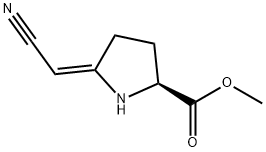 Proline, 5-(cyanomethylene)-, methyl ester, (E)- (9CI) 结构式