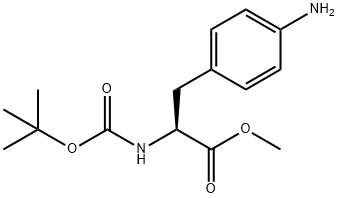(2S)-3-(4-氨基苯基)-2-[(叔丁氧基羰基)氨基]丙酸甲酯 结构式