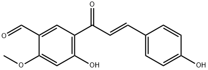 4-Hydroxy-5-[(E)-3-(4-hydroxyphenyl)-1-oxo-2-propenyl]-2-methoxybenzaldehyde 结构式