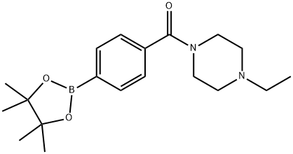 (4-ethyl-1-piperazinyl)[4-(4,4,5,5-tetramethyl-1,3,2-dioxaborolan-2-yl)phenyl]methanone 结构式