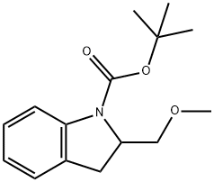 TERT-BUTYL 2-(METHOXYMETHYL)INDOLINE-1-CARBOXYLATE 结构式