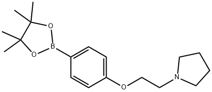 4-[2-(吡咯烷-1-基)乙氧基]苯硼酸哪醇酯 结构式