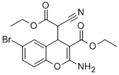 乙基-2-氨基-6-溴-4-(1-氰基-2-乙氧基-2-甲酰)-4H-苯并呋喃-3-羧酸 结构式