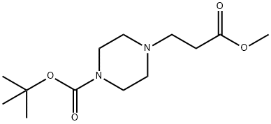 4-(3-甲氧基-3-氧代丙基)哌嗪-1-羧酸叔丁基酯 结构式