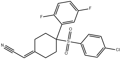 2-(4 - ((4-氯苯基)磺酰基)-4-(2,5-二氟苯基)亚环己基)乙腈 结构式