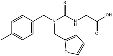 ((呋喃-2-基甲基)(4-甲基苄基)氨基硫代甲酰)甘氨酸 结构式