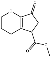 Cyclopenta[b]pyran-5-carboxylic acid, 2,3,4,5,6,7-hexahydro-7-oxo-, methyl ester (9CI) 结构式