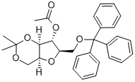 4-O-乙酰基-2,5-酐-1,3-O-异亚丙基-6-O-三苯甲游基-D-葡萄烯糖 结构式