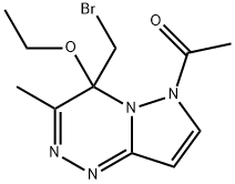 6-Acetyl-4-(bromomethyl)-4-ethoxy-4,6-dihydro-3-methylpyrazolo[5,1-c][1,2,4]triazine 结构式