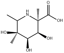 2-Piperidinecarboxylic acid, 3,4,5-trihydroxy-2,5,6-trimethyl-, (2R,3R,4R,5S)- (9CI) 结构式