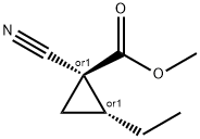 Cyclopropanecarboxylic acid, 1-cyano-2-ethyl-, methyl ester, trans- (9CI) 结构式