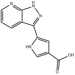 5-(1H-吡唑并[3,4-B]吡啶-3-基)-1H-吡咯-3-羧酸 结构式