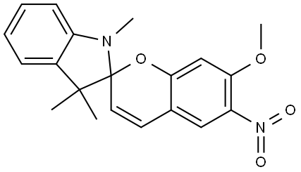 1',3'-dihydro-7-methoxy-1',3',3'-trimethyl-6-nitrospiro[2H-1-benzopyran-2,2'-[2H]indole]  结构式