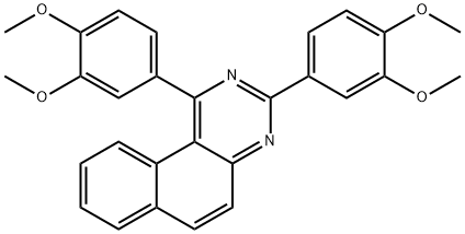 1,3-Di(3,4-dimethoxyphenyl)benzo[f]quinazoline 结构式