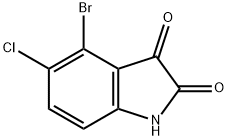 4-溴-5-氯二氢吲哚-2,3-二酮 结构式