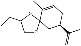 1,4-Dioxaspiro[4.5]dec-6-ene,2-ethyl-6-methyl-9-(1-methylethenyl)-,(9R)-(9CI) 结构式