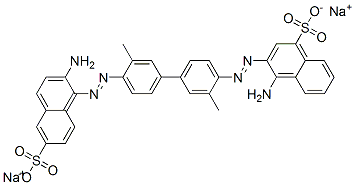 disodium 4-amino-3-[[4'-[(2-amino-6-sulphonatonaphthyl)azo]-3,3'-dimethyl[1,1'-biphenyl]-4-yl]azo]naphthalene-1-sulphonate 结构式