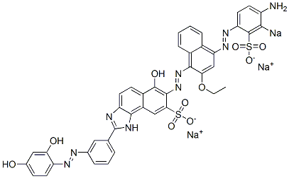 7-[[4-[(4-Amino-3-sodiosulfophenyl)azo]-2-ethoxy-1-naphthalenyl]azo]-6-hydroxy-2-[3-[(2,4-dihydroxyphenyl)azo]phenyl]-1H-naphth[1,2-d]imidazole-8-sulfonic acid sodium salt 结构式