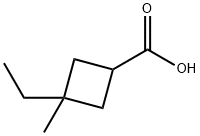 3-乙基-3-甲基环丁烷-1-甲酸 结构式