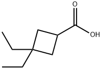 3,3-二乙基环丁烷-1-羧酸 结构式