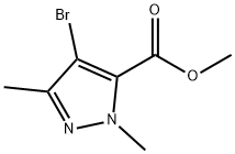 4-溴-1,3-二甲基-1H-吡唑-5-羧酸甲酯 结构式