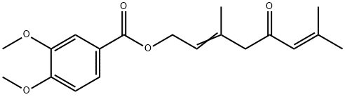 3,4-Dimethoxybenzoic acid [3,7-dimethyl-5-oxo-2,6-octadienyl] ester 结构式