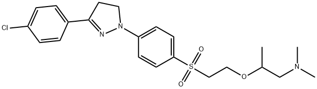 2-[2-[[4-[3-(4-chlorophenyl)-4,5-dihydro-1H-pyrazol-1-yl]phenyl]sulphonyl]ethoxy]-N,N-dimethylpropylamine 结构式