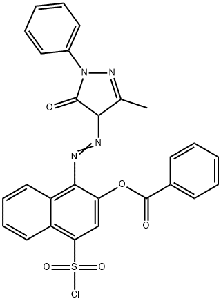 3-(benzoyloxy)-4-[(4,5-dihydro-3-methyl-5-oxo-1-phenyl-1H-pyrazol-4-yl)azo]naphthalene-1-sulphonyl chloride  结构式