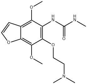Urea, 1-(4,7-dimethoxy-6-(2-(dimethylamino)ethoxy)-5-benzofuranyl)-3-m ethyl- 结构式