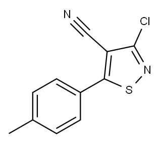 3-氯-5-(4-甲基苯基)异噻唑-4-甲腈 结构式