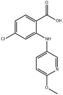 4-氯-2-[(6-甲氧基-3-吡啶基)氨基]苯甲酸 结构式