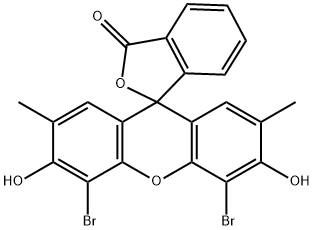 4',5'-dibromo-3',6'-dihydroxy-2',7'-dimethylspiro[isobenzofuran-1(3H),9'-[9H]xanthene]-3-one 结构式