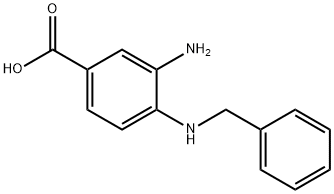 3-氨基-4-(苄基氨基)苯甲酸 结构式