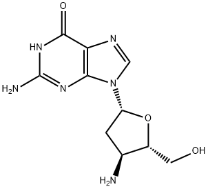 3'-氨基-2',3'-双脱氧鸟苷 结构式