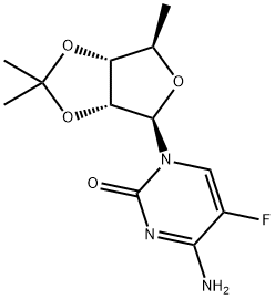5'-脱氧-2',3'-O-异亚丙基-5-氟-D-胞啶 结构式