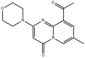 9-乙酰基-7-甲基-2-吗啉基-4H-吡啶并[1,2-A]嘧啶-4-酮 结构式