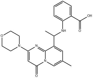 2-[[1-[7-甲基-2-(吗啉-4-基)-4-氧代-4H-吡啶并[1,2-A]嘧啶-9-基]乙基]氨基]苯甲酸 结构式