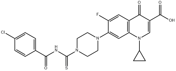 3-Quinolinecarboxylic acid, 7-[4-[[(4-chlorobenzoyl)aMino]thioxoMethyl]-1-piperazinyl]-1-cyclopropyl-6-fluoro-1,4-dihydro-4-oxo- 结构式