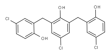 Phenol, 4-chloro-2,6-bis(5-chloro-2-hydroxyphenyl)methyl- 结构式