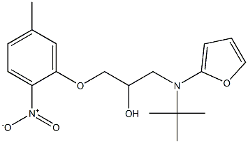 2-Propanol,  1-[(1,1-dimethylethyl)-2-furanylamino]-3-(5-methyl-2-nitrophenoxy)- 结构式